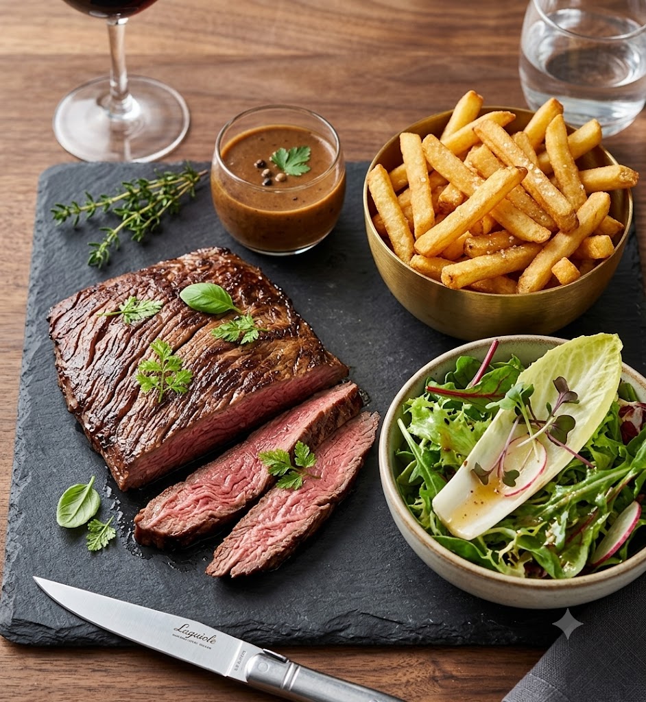 Bavette Black Angus avec frites et sauce